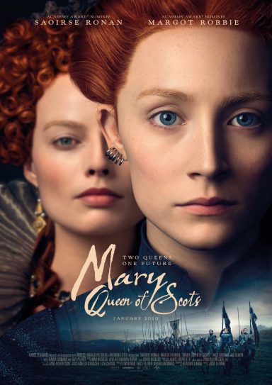 Mary Queen of Scots Portraits of Queen Mary and Queen Elizabeth with dramatic expressions and period costumes.